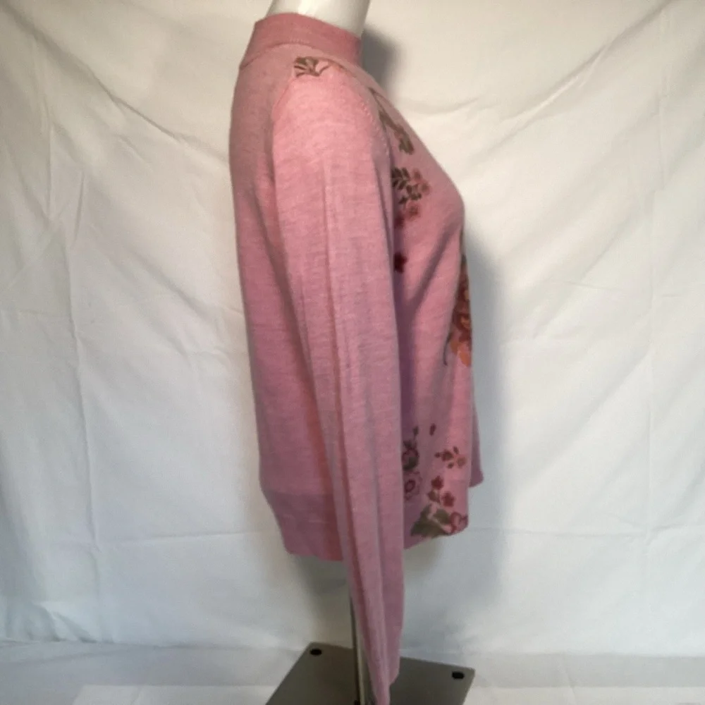 Pendleton Mauve Pink Floral Mock Turtleneck Sweater Women’s Size Medium - Picture 4 of 11